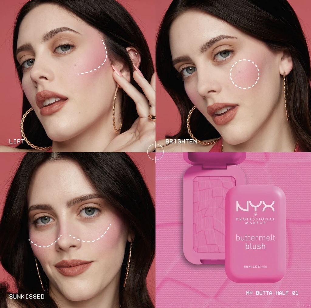 High pigment buttery soft powder blush: