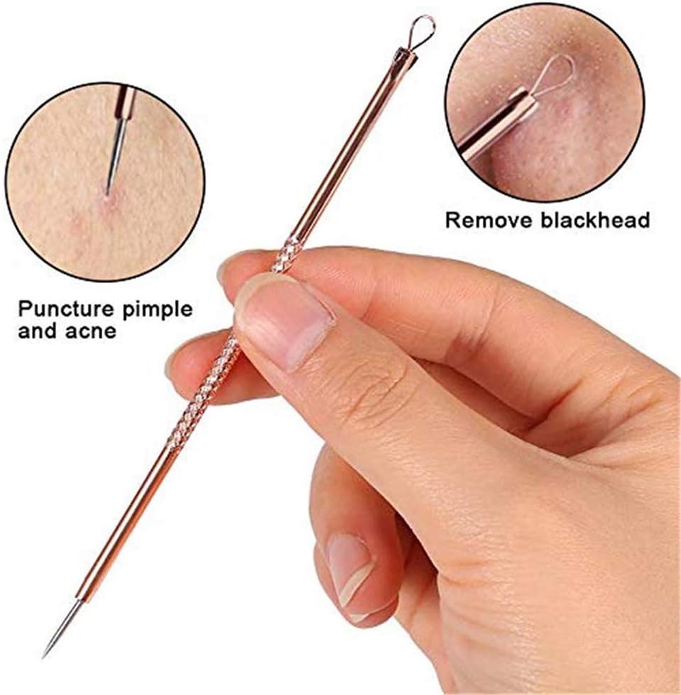 4Pcs Blackhead Remover Pimple Tool Kit : مجموعة أدوات إزالة الرؤوس السوداء والبثور المكونة من 4 قطع: