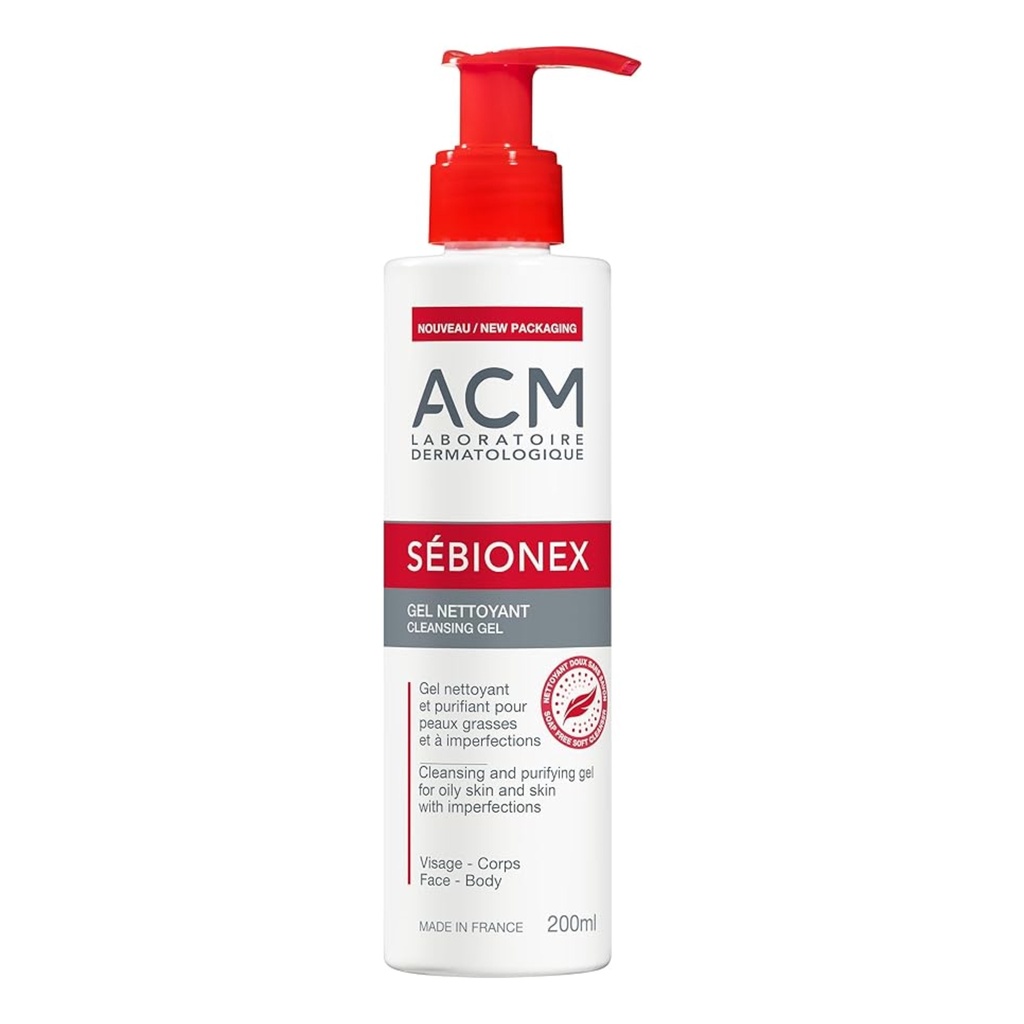 ACM/ Sebionex - Cleansing gel 200ml:اي سي ام غسول جل سيبونكس للبشرة الدهنية
