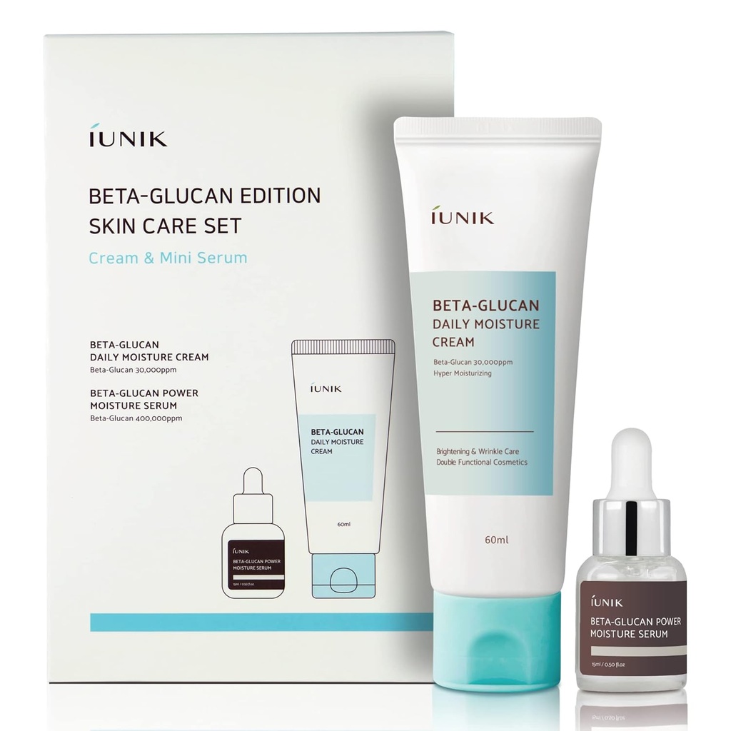 iUNIK/ Beta-Glucan Edition Skincare Set: مجموعة العناية بالبشرة كريم و سيروم من آي يونيك