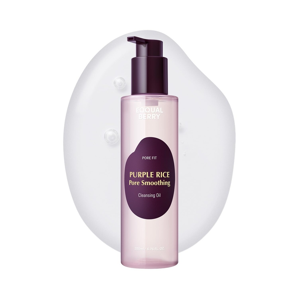 Eqqual Berry/ Purple Rice Pore Smoothing Cleansing Oil 200ml: ايكول بيري غسول زيتي بالارز البنفسجي لتقليل المسام