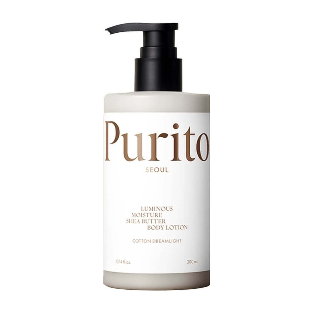 PURITO/ Luminous Moisture Shea Butter Body Lotion Cotton Dreamlight 300ml: بوريتو لوشن الجسم المرطب بزبدة بذور الشيا