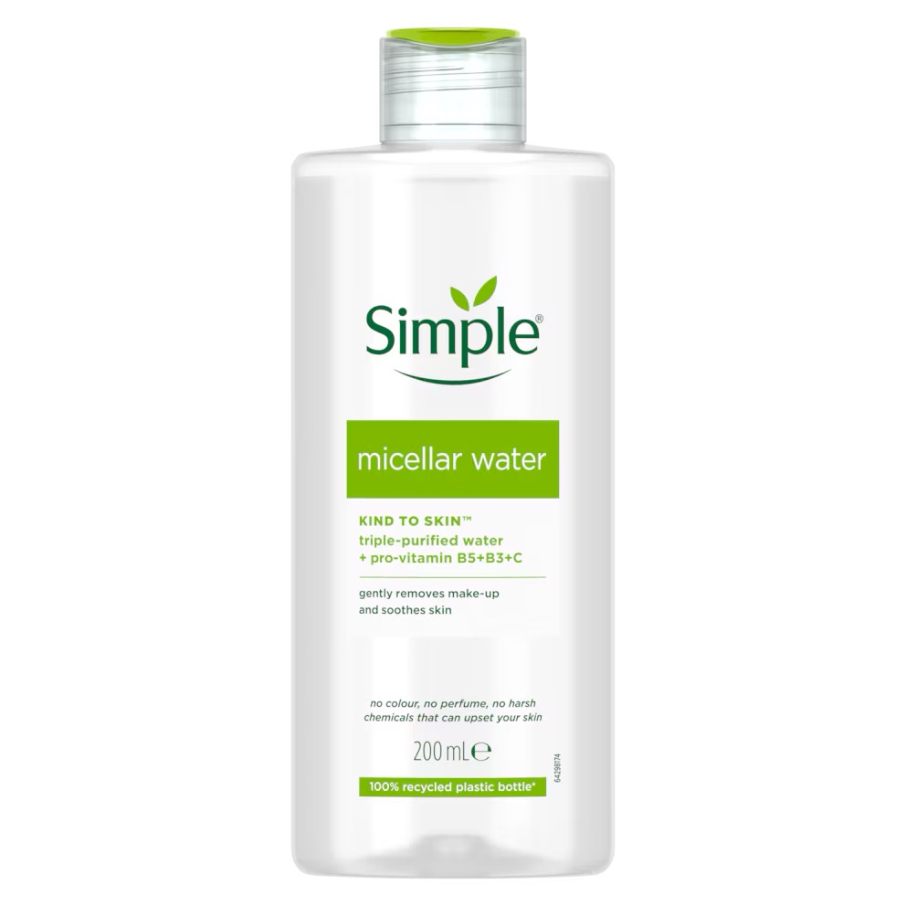 Simple/ Kind to Skin Micellar Cleansing Water 200ml : سمبل غسول مائي مزيل الميكب للبشرة الحساسة