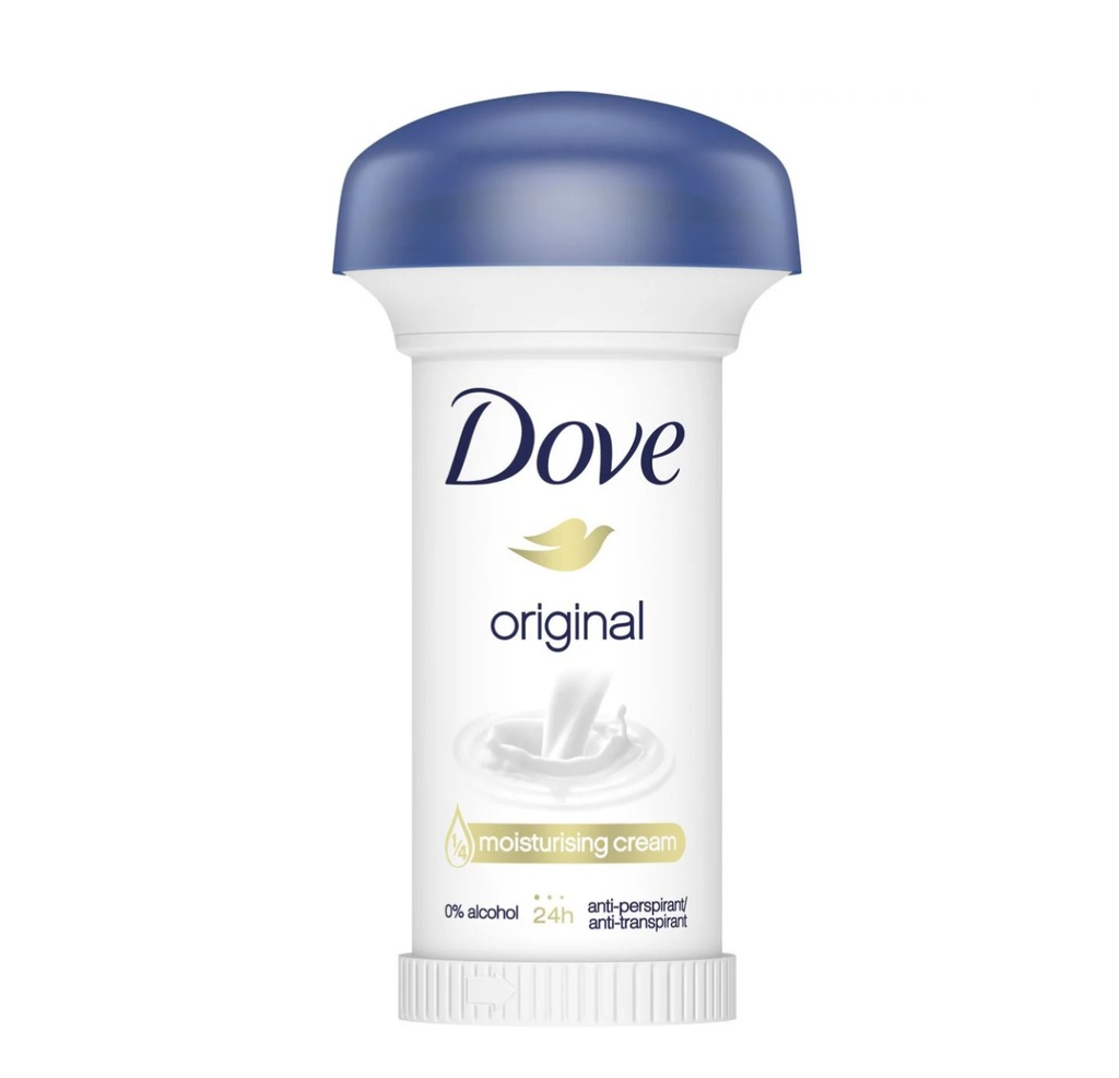 Dove/ Deodorant Original Moisturizing Cream 50 ml : دوف مزيل العرق الاصلي مع كريم مرطب وخالي من الكحول