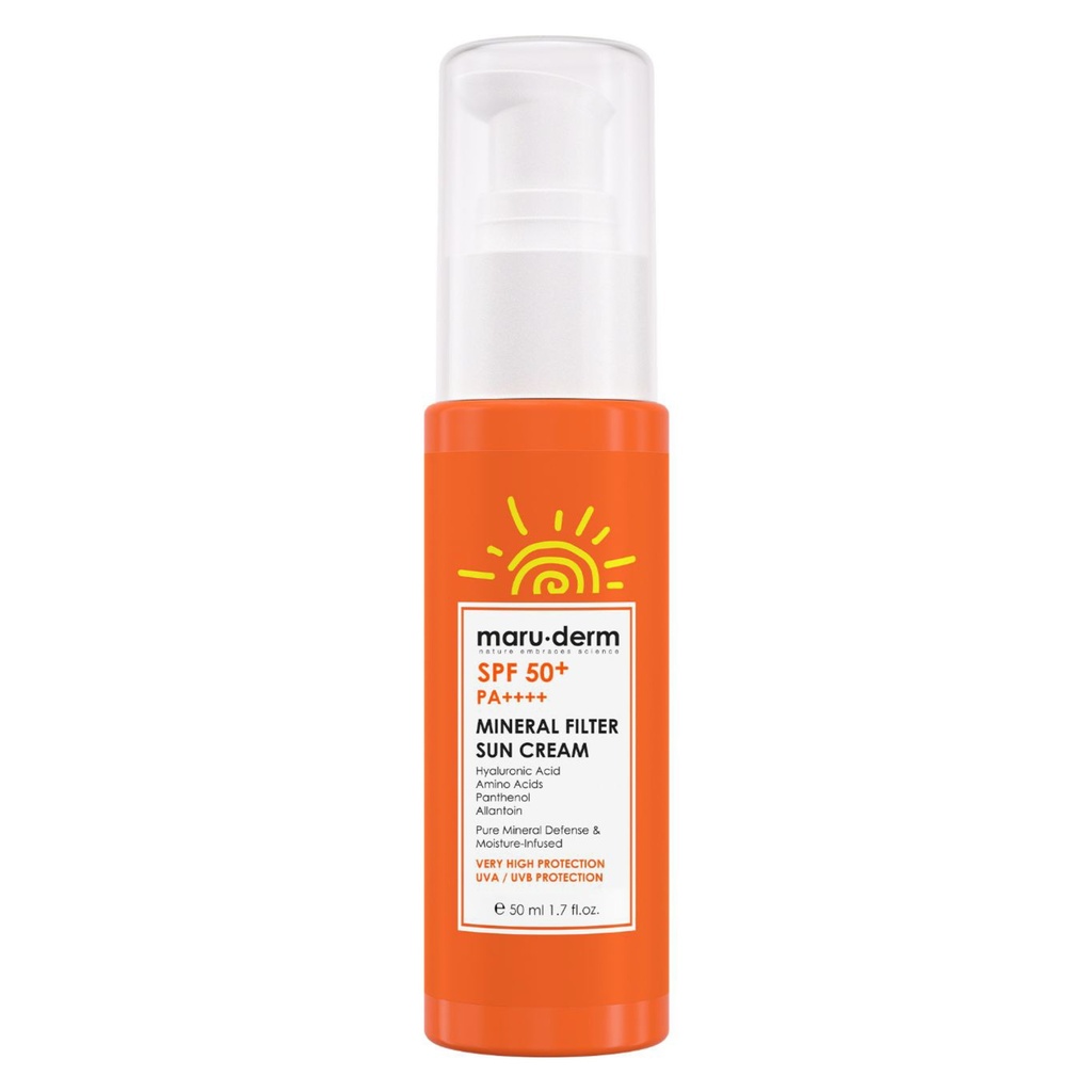 MaruDerm/ SPF 50+ Mineral Filter Sun Cream 50ml: واقي شمس منيرال مارو