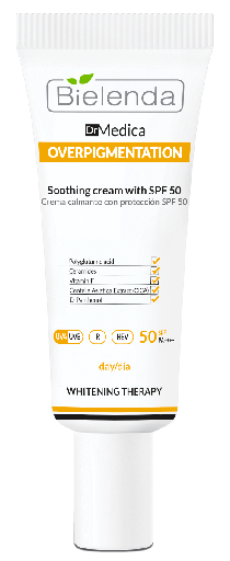 [BEL/005] Bielenda Dr Medica overpigmentation Soothing cream with SPF50 50ml/ واقي الشمس للتفتيح ومعالجة التصبغات من بيلندا
