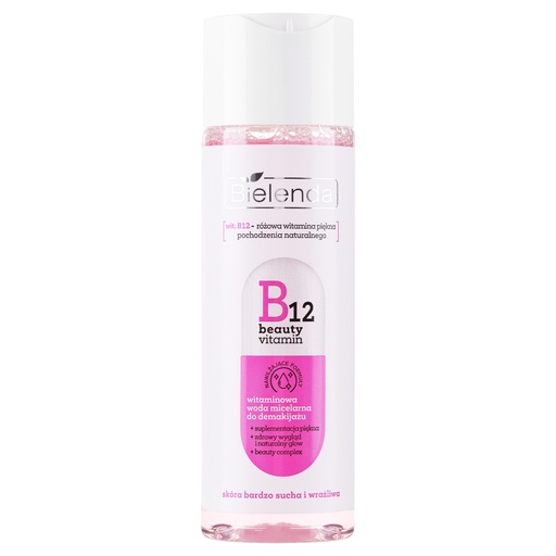 Bielenda/ Vitamin B12 micellar water for makeup removal: فيتامين ب١٢ ماء ميسيلار لأزالة المكياج من بيلندا