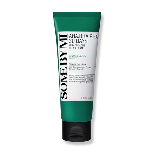 [SBM/009] SOME BY MI/ AHA BHA PHA 30 Days Miracle Acne Clear Foam 100ml : سم باي مي غسول ميركل الرغوي