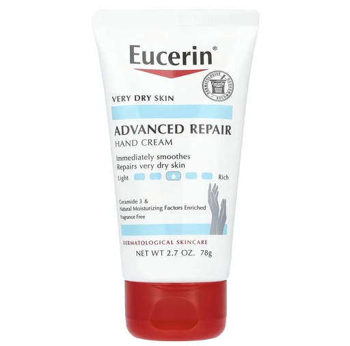 [UCRN/012] Eucerin/ Advanced Repair Hand Cream, for Very Dry Skin 78g : يوسيرين كريم مرطب و معالج لليدين