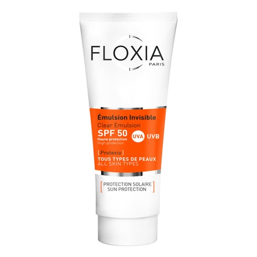 [FLOX/003] FLOXIA/ Clear Emulsion SPF 50+ 50 ml : فلوكسيا واقي شمس شفاف لجميع انواع البشرة