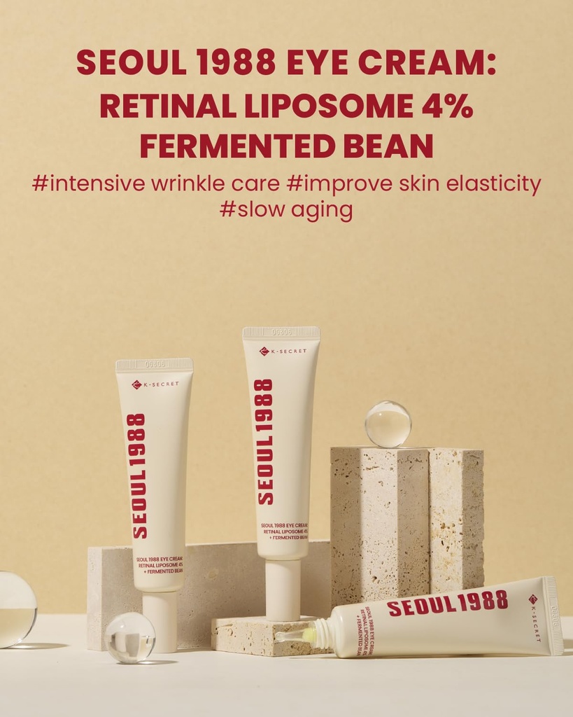 K-SECRET/ Seoul 1988 Eye Cream Retinal Liposome 4% 30ml: كي سيكرت كريم ريتينال لايبوسوم لتجاعيد وتصبغات العيون