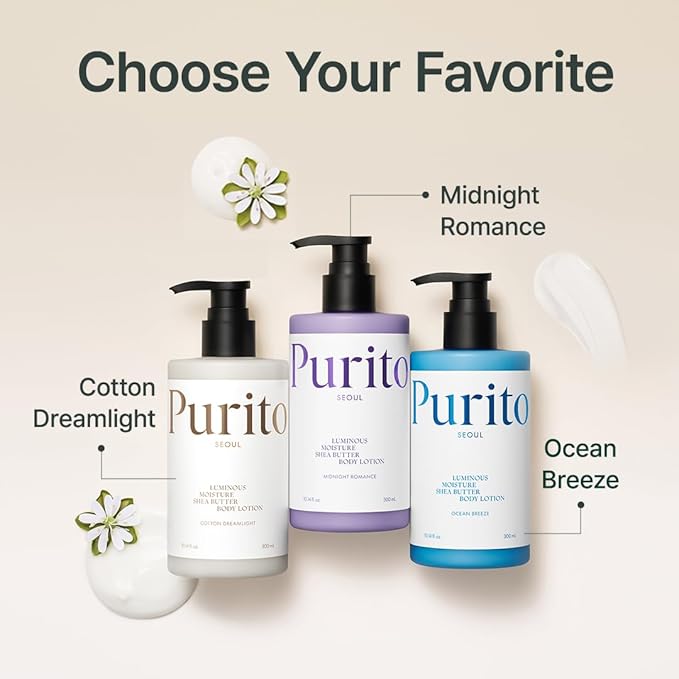 PURITO/ Luminous Moisture Shea Butter Body Lotion Cotton Dreamlight 300ml: