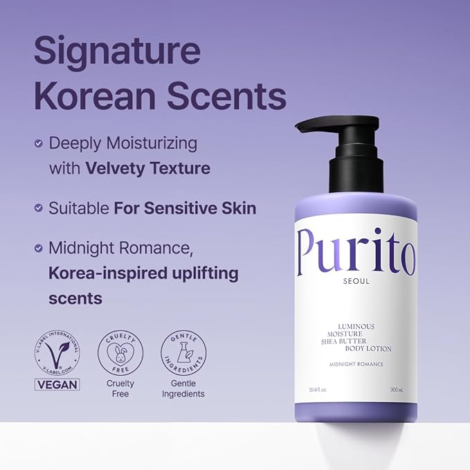 PURITO/ Luminous Moisture Shea Butter Body Lotion Midnight Romance 300ml: بوريتو غسول الجسم المرطب