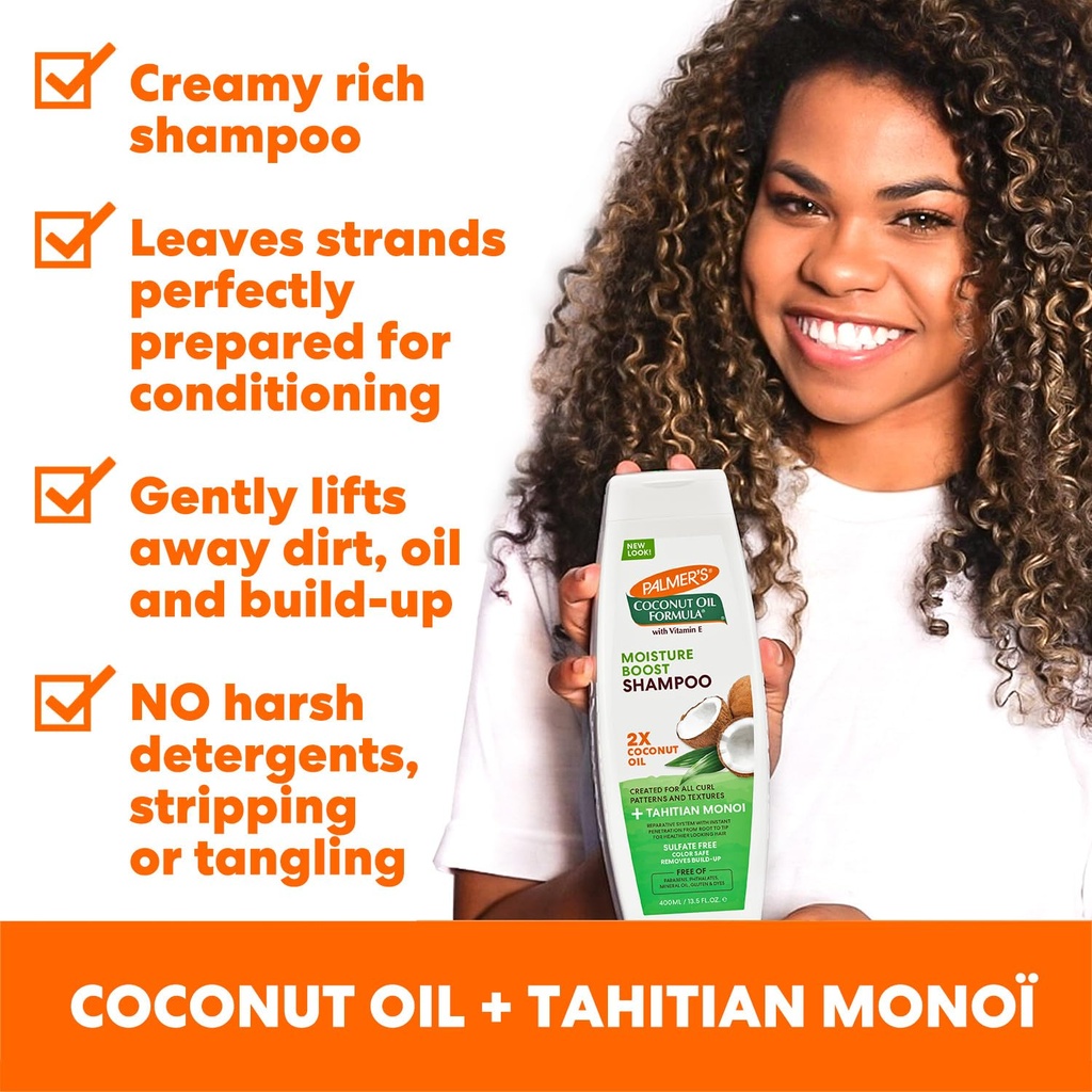 PALMERS/ Coconut Oil Moisture Boost Shampoo 400ml: شامبو بالمرز بزيت جوز الهند