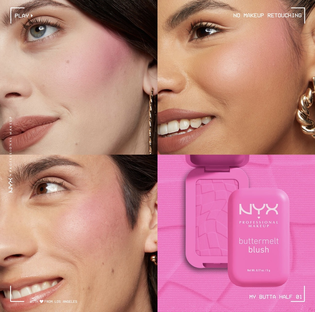 High pigment buttery soft powder blush: