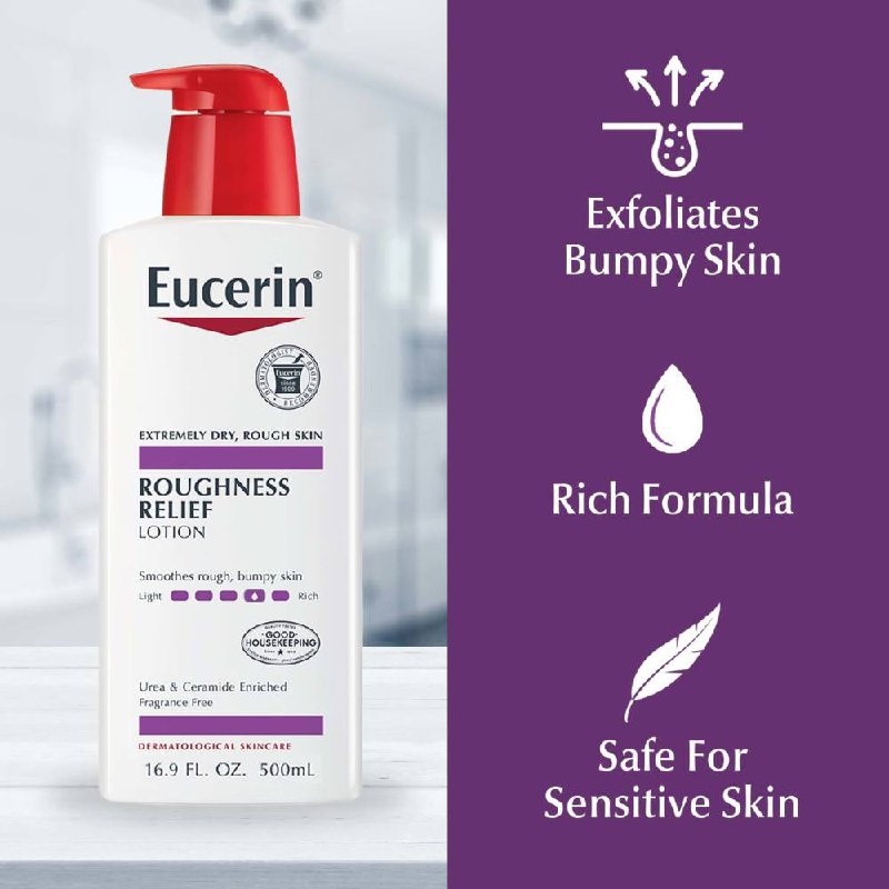 Eucerin/ Roughness Relief Body Lotion 500ml: لوشن يوسيرين للجسم لعلاج جلد الوزة