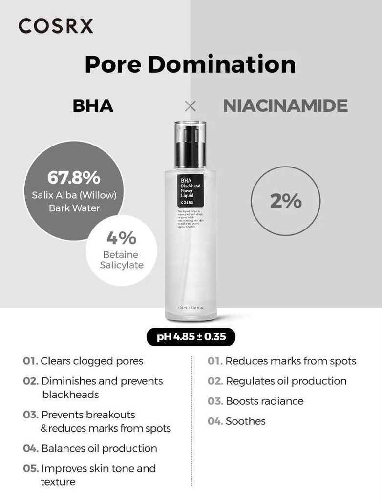 COSRX/ BHA Blackhead Power Liquid 100ml : كوزركس تونر للروؤس السوداء