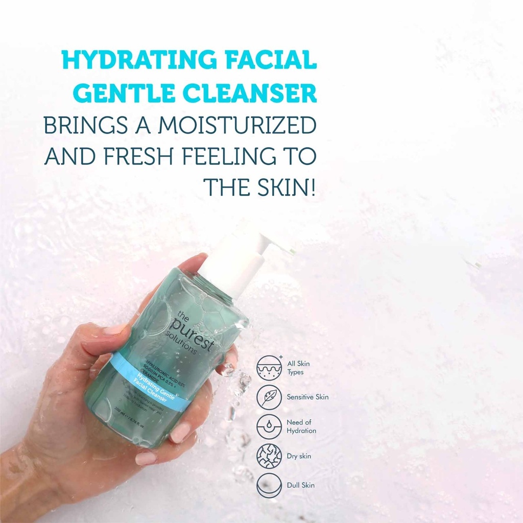 Purest/ Hydrating Gentle Facial Cleanser 200ml: غسول الهايلرونك اسد من بيورست