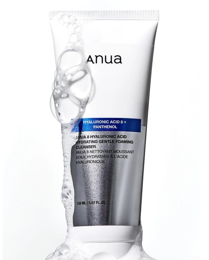 Anua/ 8 Hyaluronic Acid Hydrating Gentle Foaming Cleanser: غسول انوا الرغوي بالهايلرونك