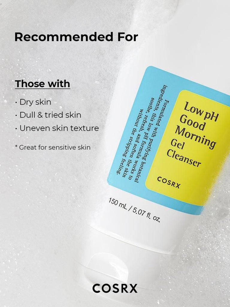 COSRX/ Low pH Good Morning Gel Cleanser: غسول جل صباح الخير منخفض الحموضة من كوزركس