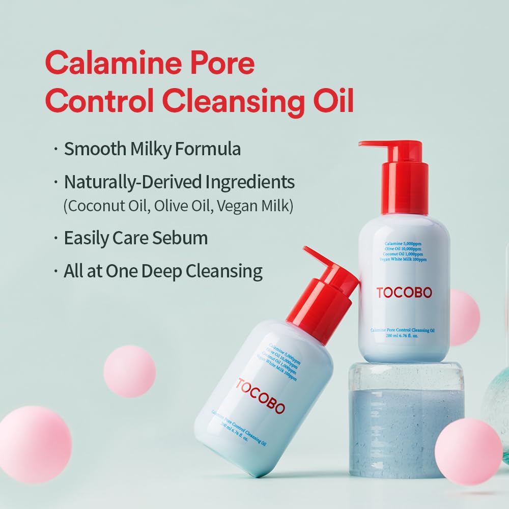 TOCOBO/ Calamine Pore Control Cleansing Oil 200ml:توكوبو غسول زيتي بالكلامين للسيطرة على المسام