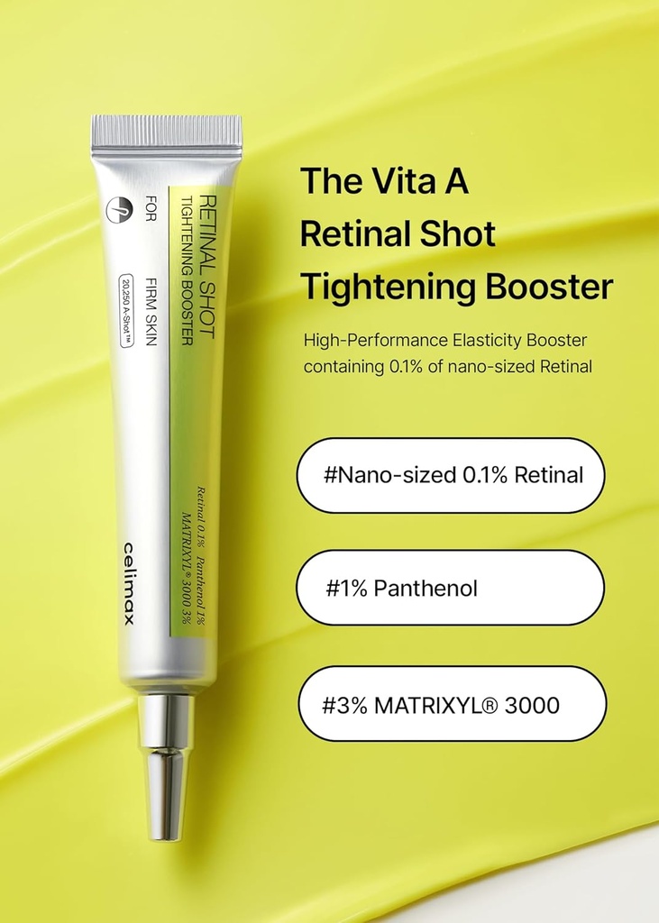 celimax The Vita A Retinal Shot Tightening Booster: سيروم الريتينال لشد البشرة وتقليل المسام والتجاعيد من سيليماكس