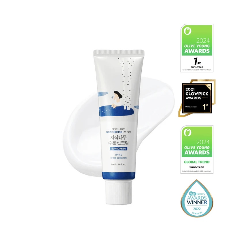 ROUND LAB/ birch juice moisturizing sun cream spf50+: واقي شمس راوند لاب