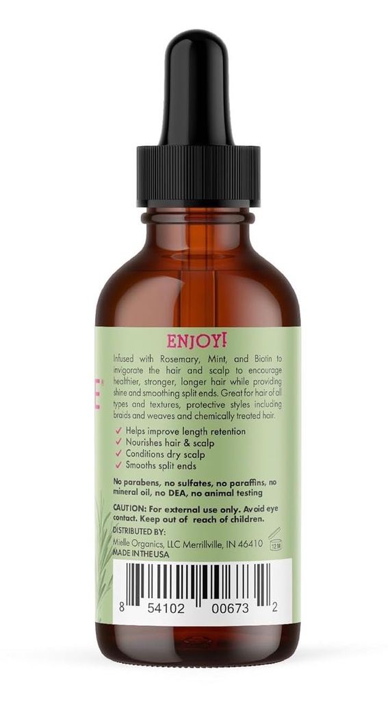 Mielle Scalp & Hair Strengthening Oil: سيروم ميلي اكليل الجبل الطبيعي والنعناع لتقوية وانبات الشعر