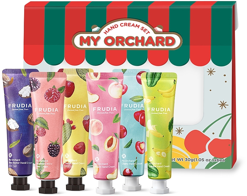 FRUDIA fruit hand cream set/ مجموعة مرطبات لليد بالفواكه من فروديا 6 قطع