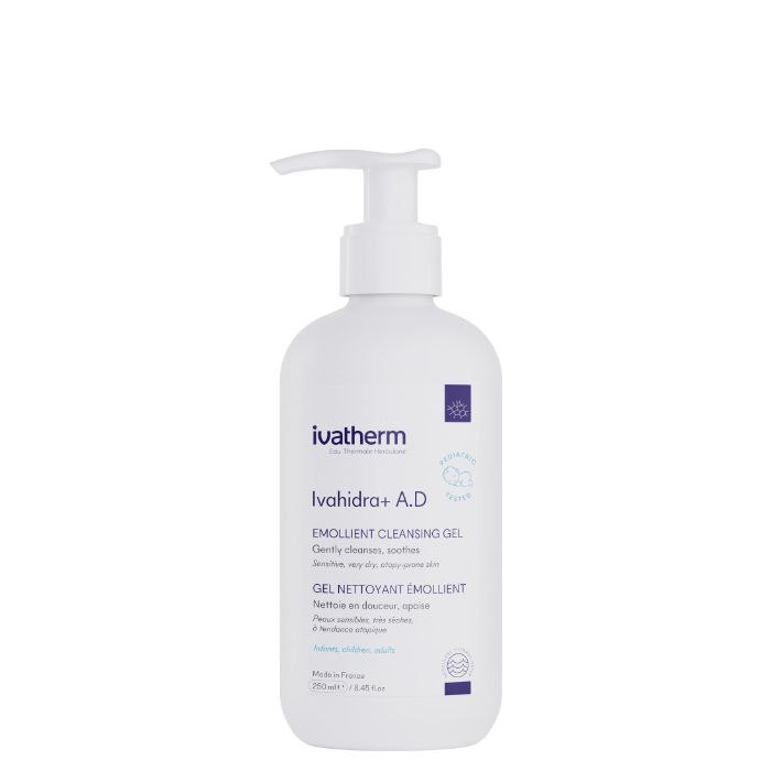 IVATHERM/ Ivahidra - Emollient Cleansing Gel 250ml: غسول ايفاهايدرا من ايفاثيرم للبشرة الحساسة للوجه والجسم
