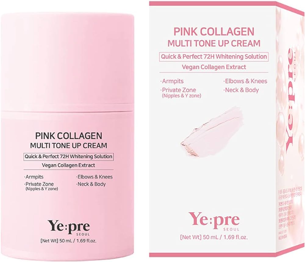 Yepre Pink Collagen Multi Tone Up Cream 50ml/ كريم الكولاجين الوردي المفتح للبشرة