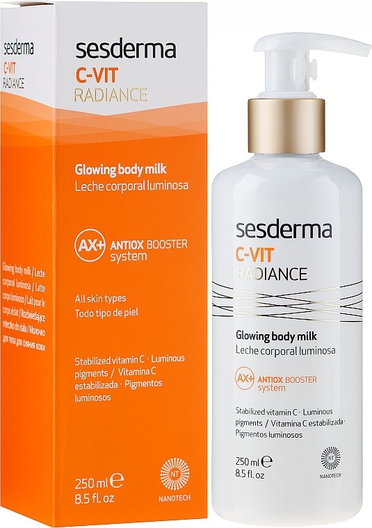 SESDERMA/ Vit-C Radiance Glowing Body Milk Lotion: مرطب فيتامين سي للجسم من سيسديرما