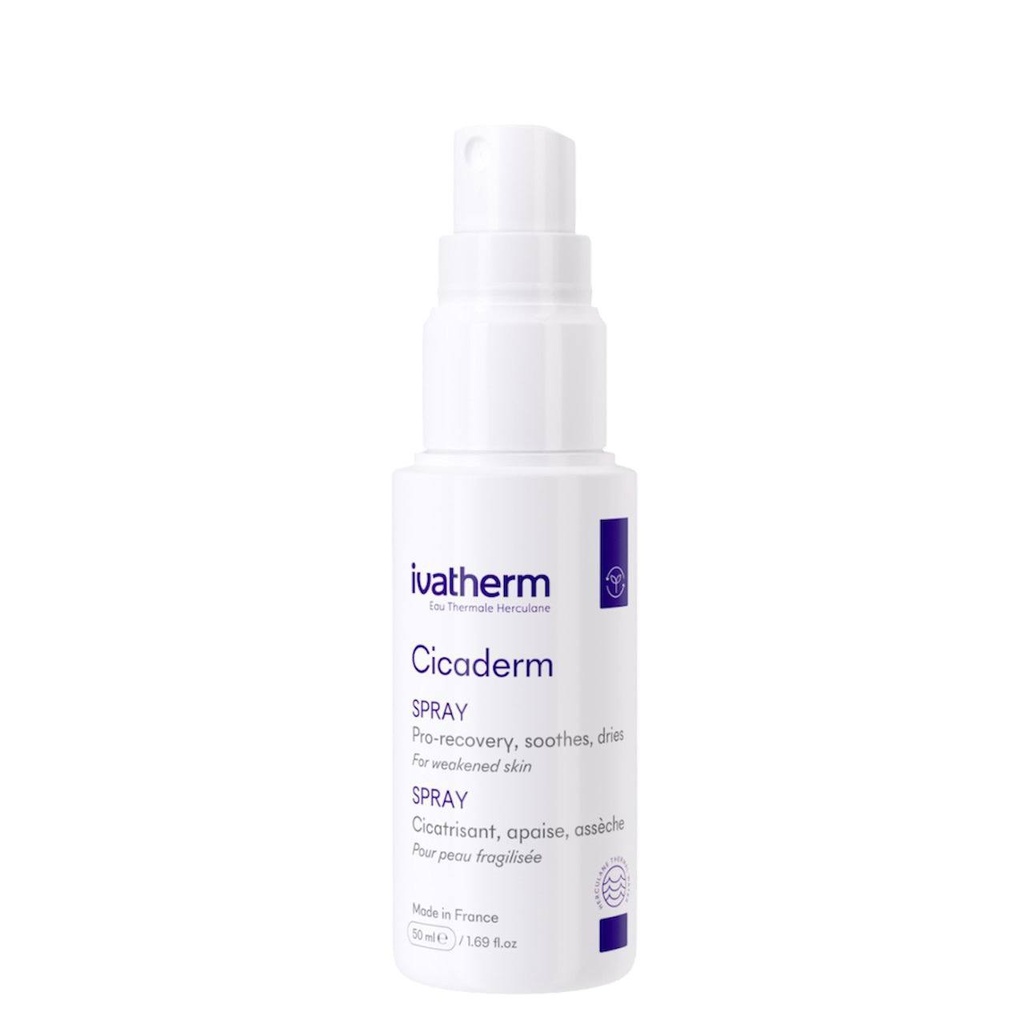 [IVA/002] IVATHERM/ Cicaderm - Spray 50ml: بخاخ سيكاديرم من ايفاثيرم مرمم ومعالج البشرة من الحروق وجلسات الليزر والمقشرات