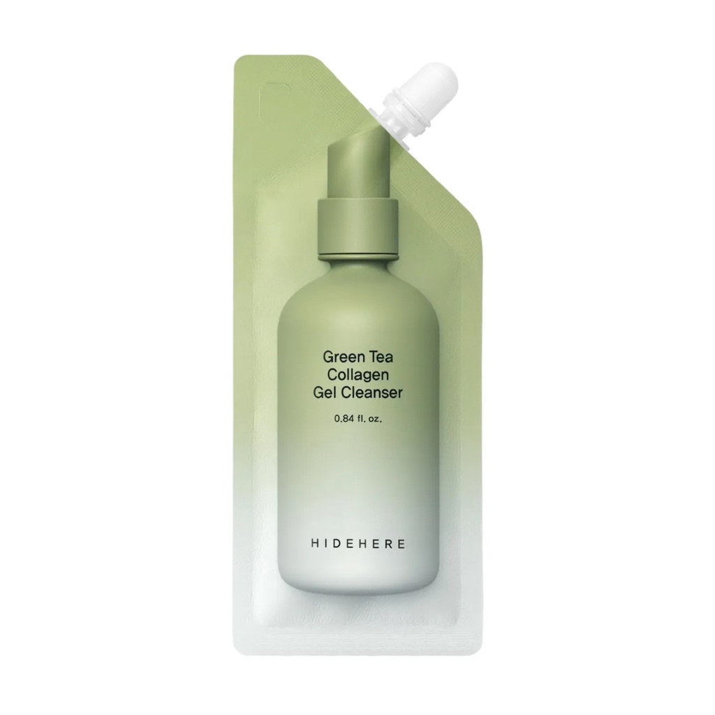 HIDEHERE/ Green Tea Collagen Gel Cleanser 25ml : غسول جل الكولاجين بالشاي الاخضر