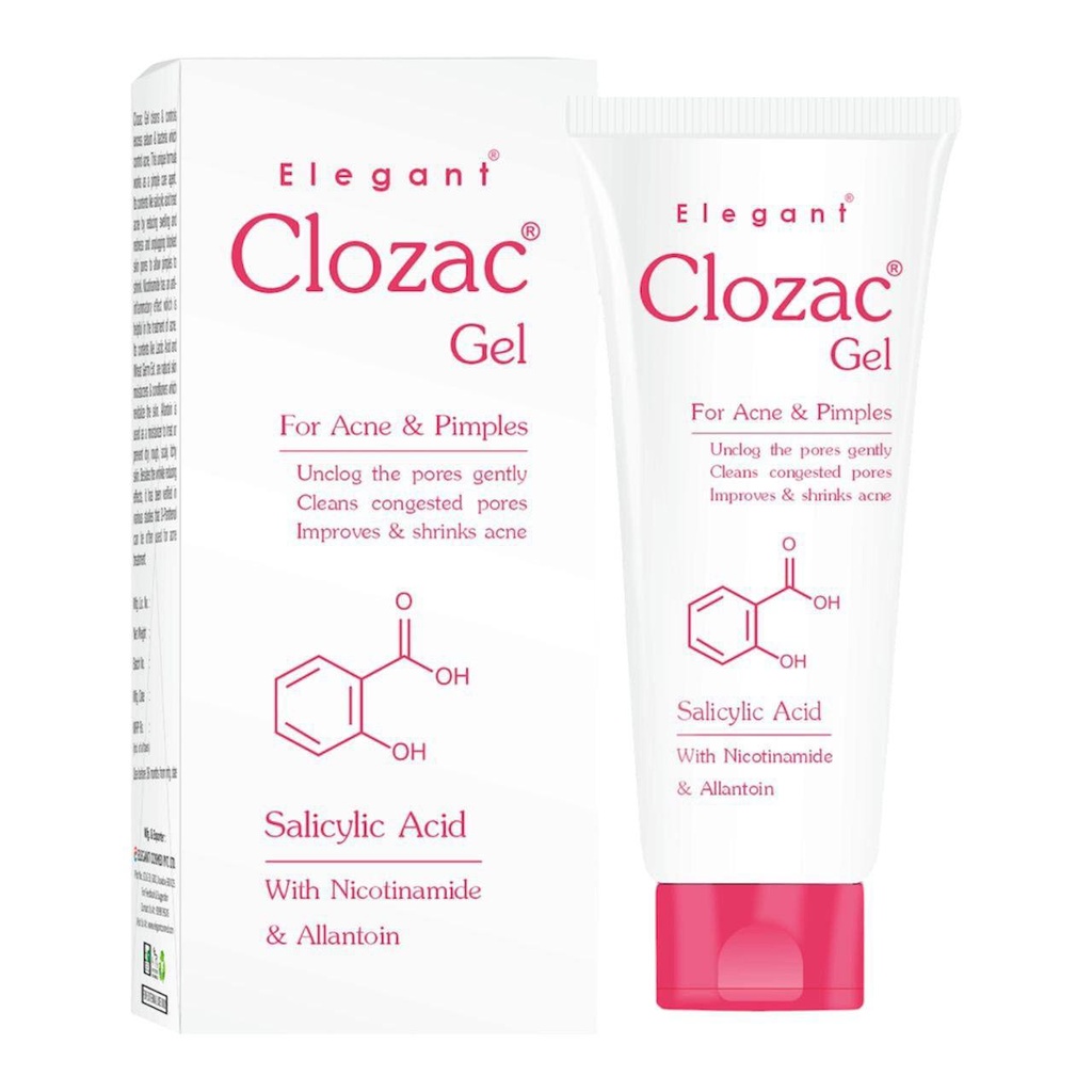 Elegant/ Clozac Gel for Acne & Pimples 50g : ايليكانت جل كلوزاك لعلاج حب الشباب