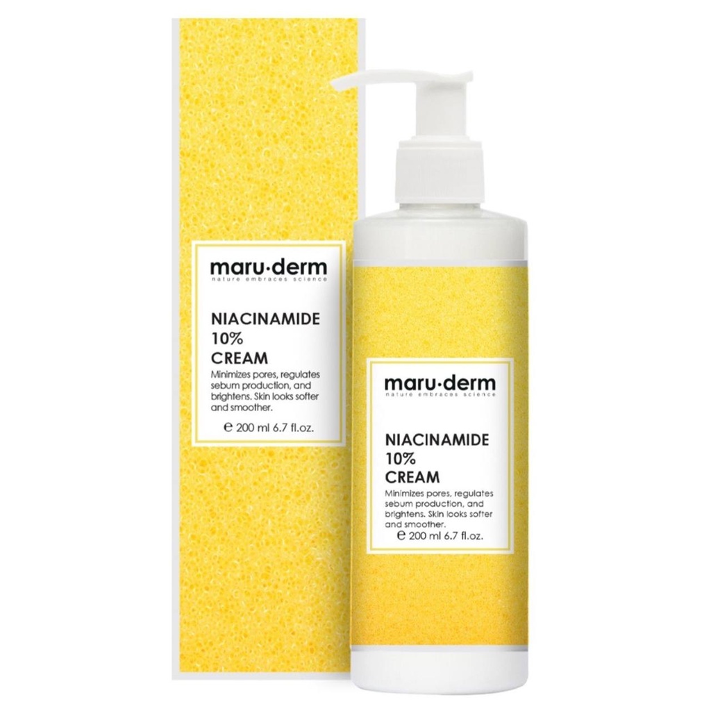 [Maru/050] MaruDerm/ Niacinamide %10 Brightening & Pore Tightening Cream 200 ML: كريم ماروديرم بالنياسينمايد لتفتيح البشرة وتضييق المسام