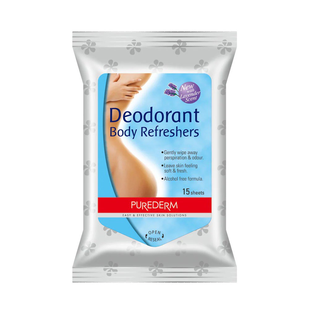 PUREDERM/ Deodorant Body Refresher: مناديل بيورديرم لازالة العرق