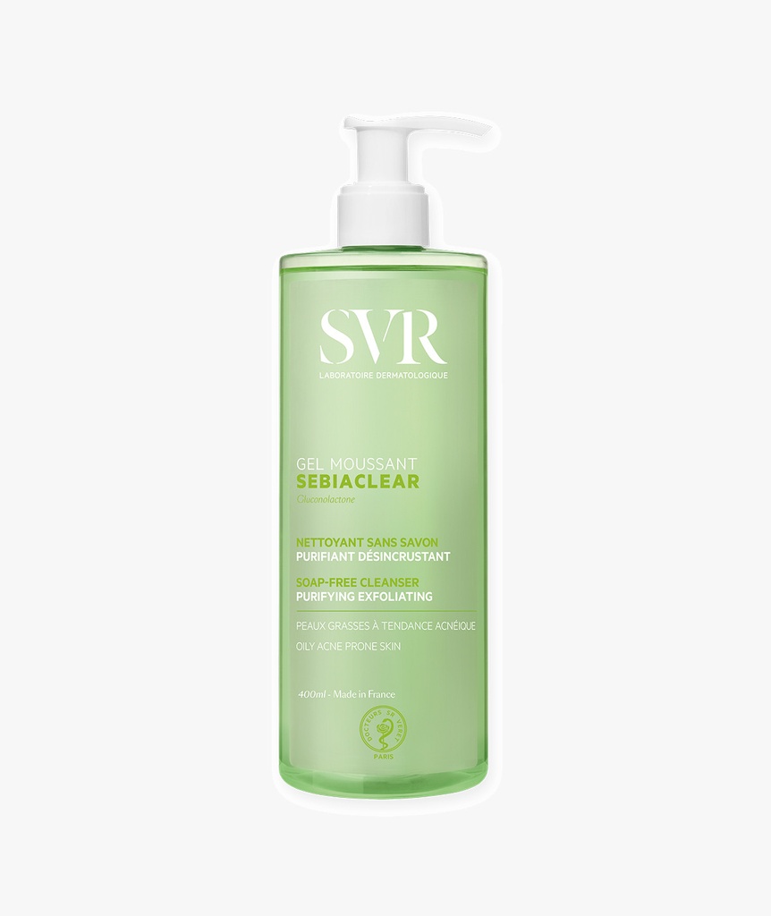 SVR/ Sebiaclear Foaming Gel 400ml: غسول للبشرة الدهنية بالسلسلك اسيد