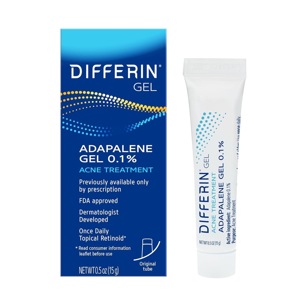 Differin Acne Treatment Gel 0.1% Adapalene 15g: عصارة ديفرين لعلاج حب الشباب