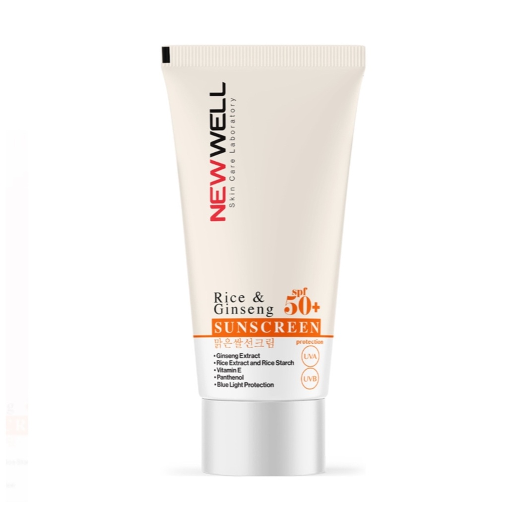 [NEW/010] NEWELL/ Rice & Ginseng Sunscreen SPF50+ 50ml : واقي شمس بالارز والجينسنغ