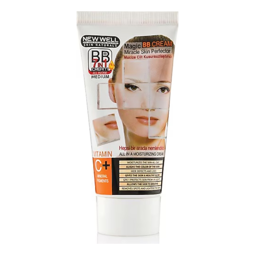NEWELL/ BB Cream 7 in 1 Vitamin C Medium 50ml:نيو ويل كريم بي بي بدرجة متوسطة
