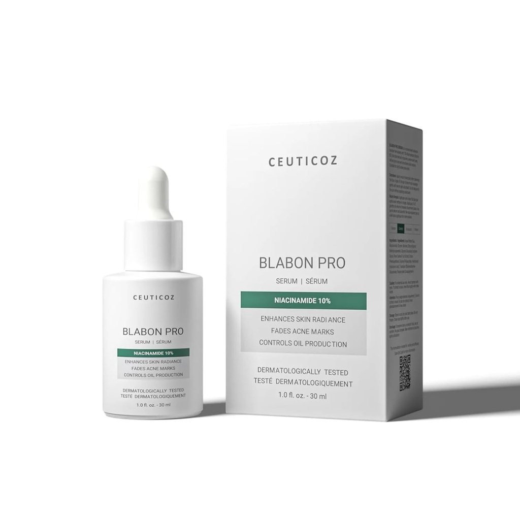 [COZ/001] Ceuticoz/ BLABON Pro - 10% Niacinamide Serum 30ml: سيروم نياسينمايد للتنظيم افراز الدهون وتقليص المسامات وتفتيح التصبغات