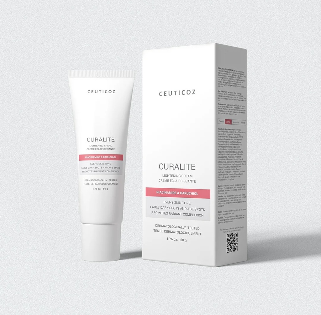 Ceuticoz/ CURALITE - Lightening Cream 50g: سيتيكوز كريم علاجي للتصبغات وتوحيد لون البشرة