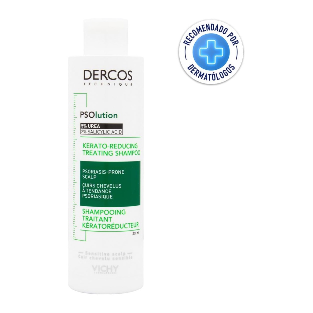 VICHY/ DERCOS PSOlution Kerator Reducing Treatment Shampoo 200ml: فيجي ديركوس شامبو علاجي لفروة الرأس والصدفية