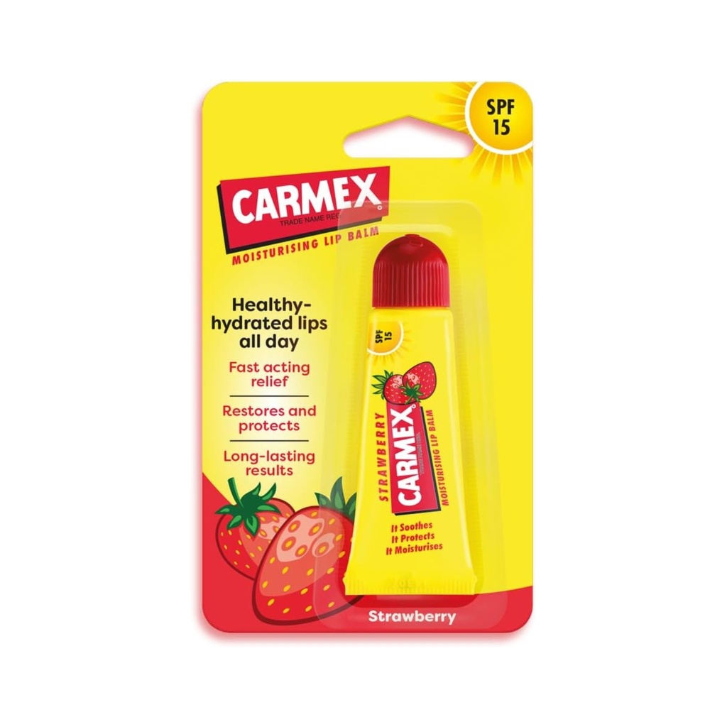 Carmex/ Strawberry Moisturizing Lip Balm 10g: كارمكس مرطب الشفاه بالفراولة
