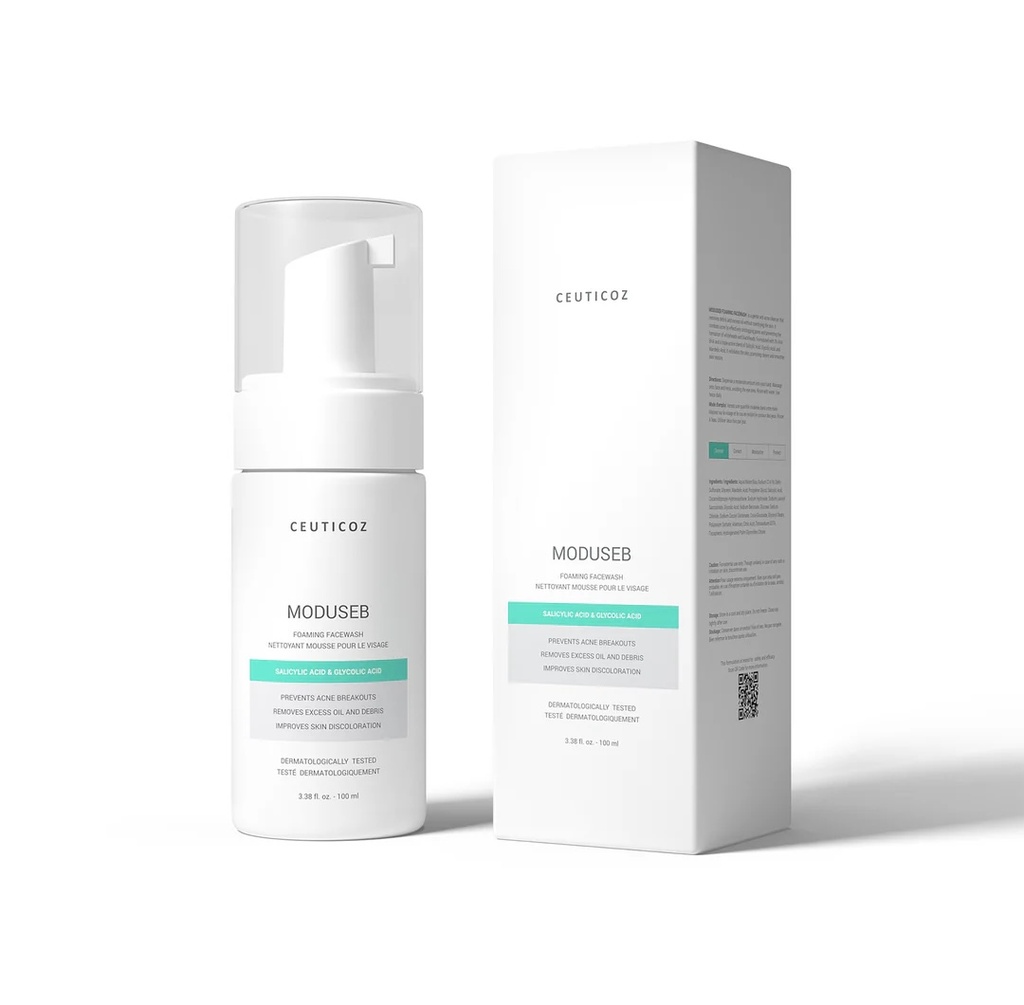 Ceuticoz/ MODUSEB - Foaming Face Wash 100ml: سيتيكوز غسول رغوي ثلاثي الاحماض لتقشير وتنقية البشرة