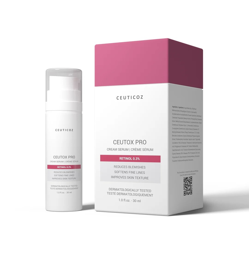 Ceuticoz/ CEUTOX PRO - Retinol 0.3% Cream Serum 30ml: سيتيكوز سيروم الريتنول بتركيز ٠.٣٪؜ لتجديد البشرة ومكافحة الشيخوخة