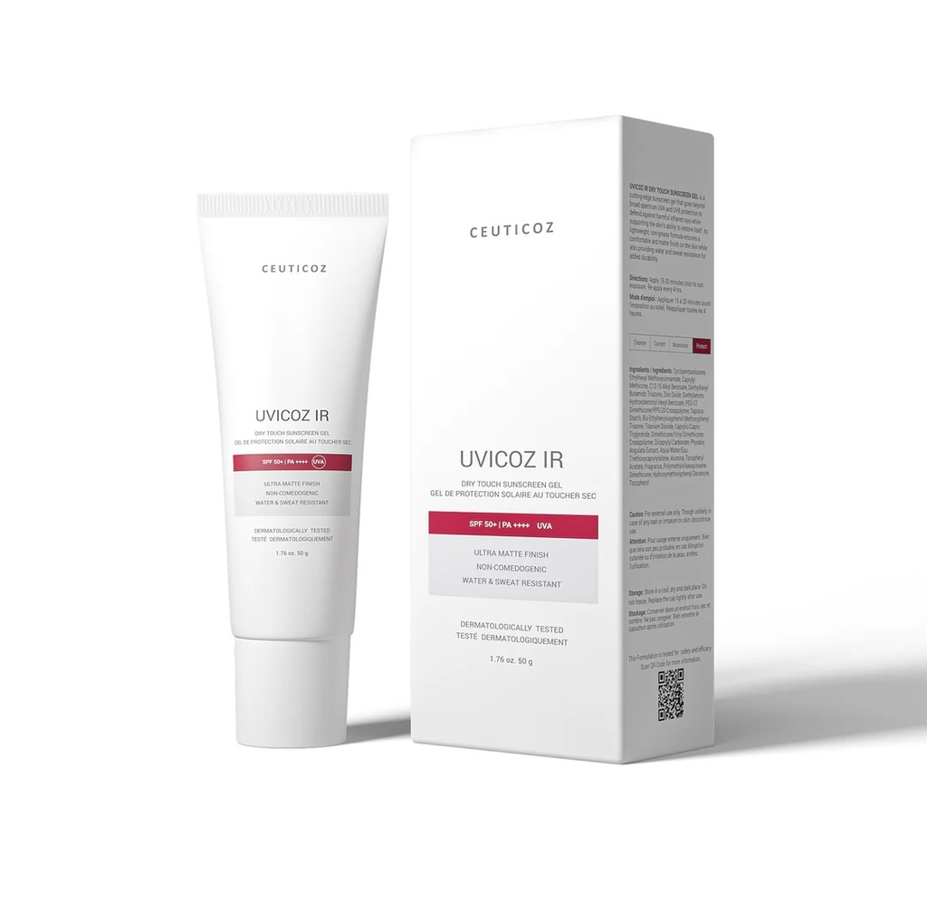 [COZ/018] Ceuticoz/ UVICOZ IR - Dry Touch Sunscreen Gel 50g: سيتيكوز واقي شمس جل للبشرة الدهنية والمختلطة