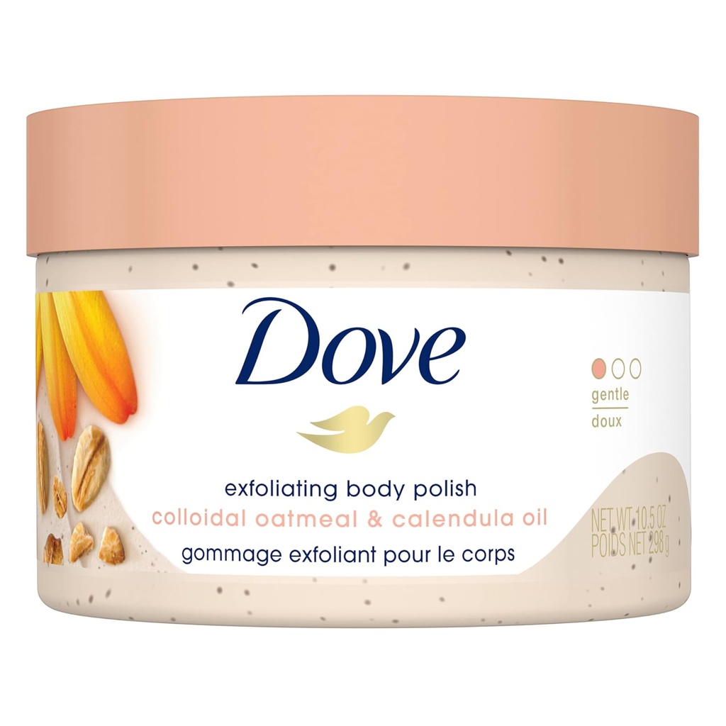Dove/ Oatmeal & Calendula Oil Body Scrub 298g: دوف مقشر جسم بزيت الشوفان