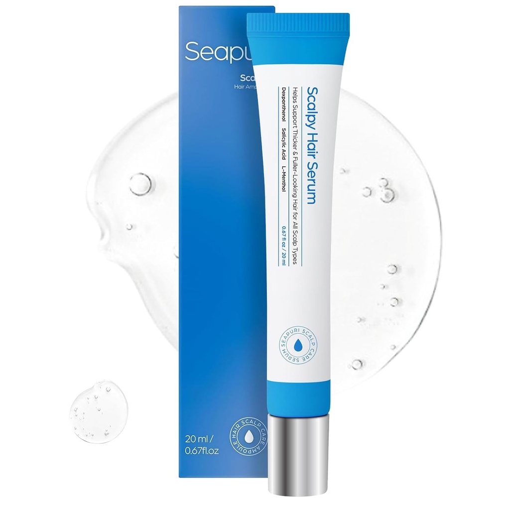 Seapuri/ Scalpy Hair Growth Serum for Men & Women, for Hair Loss & Thinning, 20ml : سيبوري سيروم نمو الشعر لفروة الرأس للرجال والنساء، لعلاج تساقط الشعر وخفته: